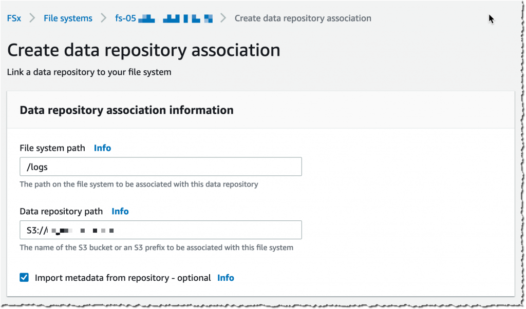 FsX Lustre Data repository