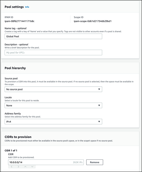 Creating the global IPAM pool