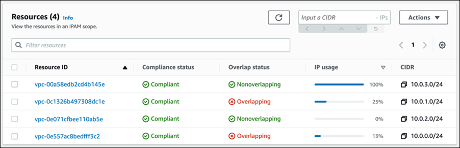 Detecting overlapping address spaces