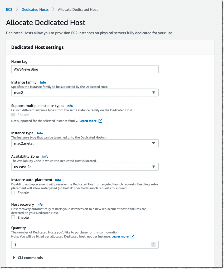 EC2 Mac2 Instances - Dedicated Hosts