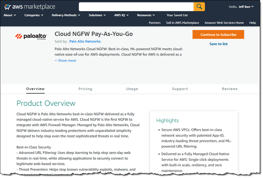 Nuevo: NGFW en la nube para AWS | Servicios web de Amazon