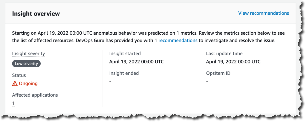 Insight description information box