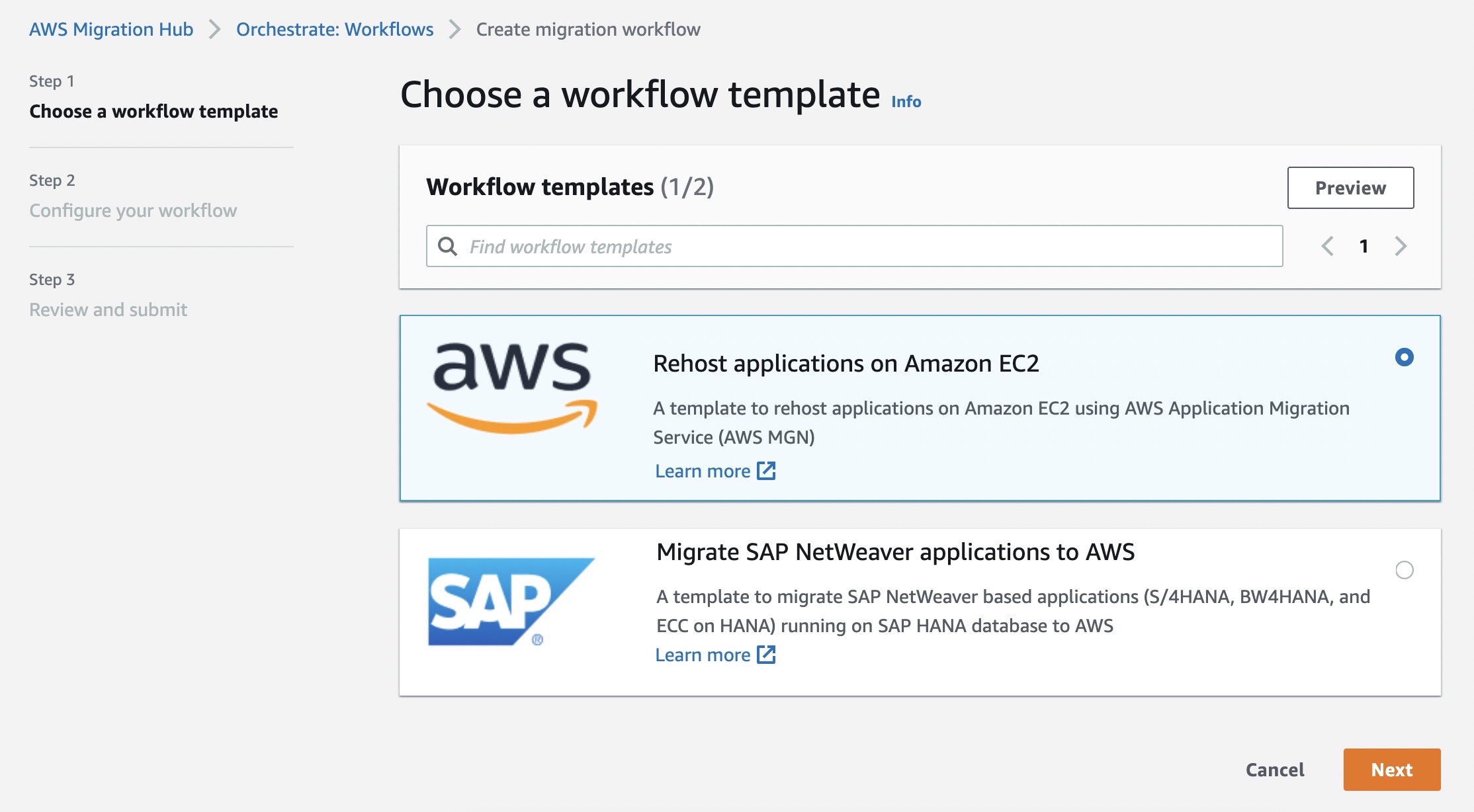 AWS Migration Hub Orchestrator: nueva capacidad de orquestación de migración con plantillas de flujo de trabajo personalizables | Servicios web de Amazon