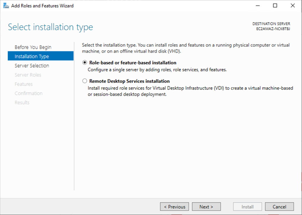 Install BitLocker - Step 1