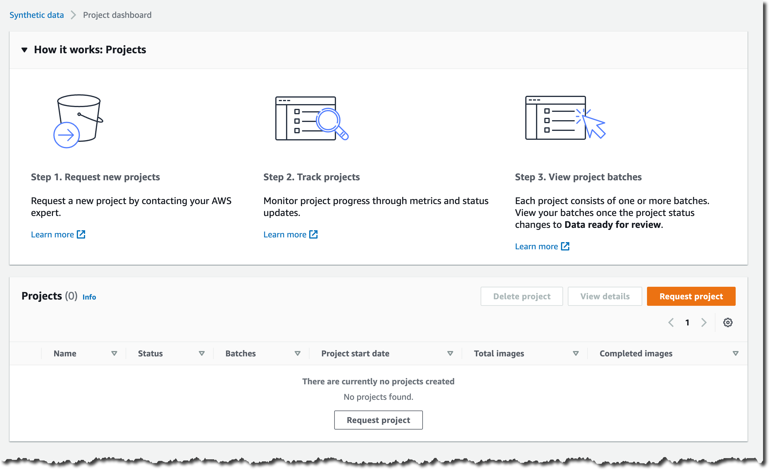 Amazon SageMaker Ground Truth Synthetic Data Project Portal