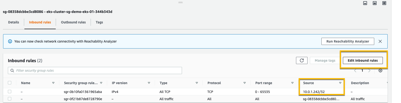 Adding Inbound Rule in Security Group