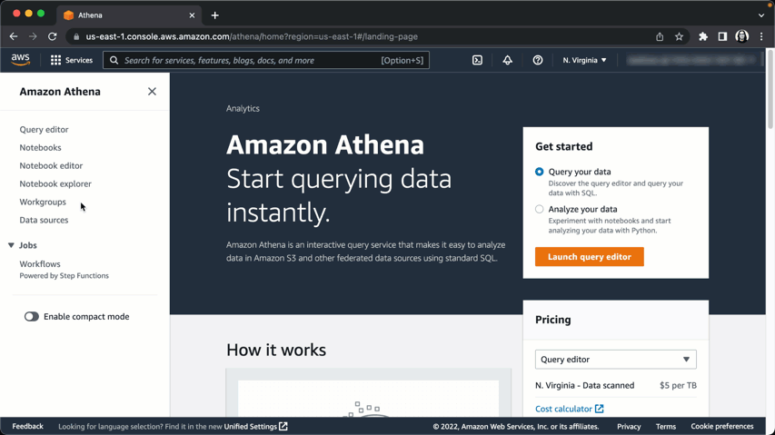 Vista previa rápida de Amazon Athena para Apache Spark