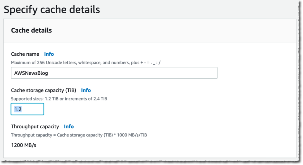 File Cache - Specify Cache Details