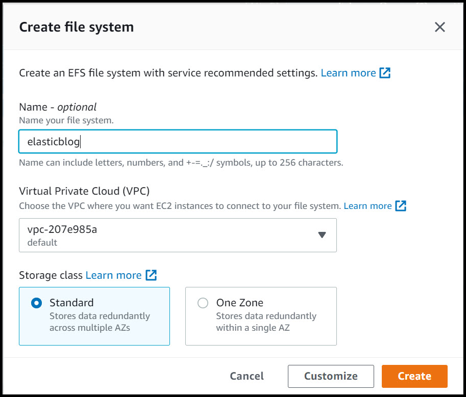 Create File system