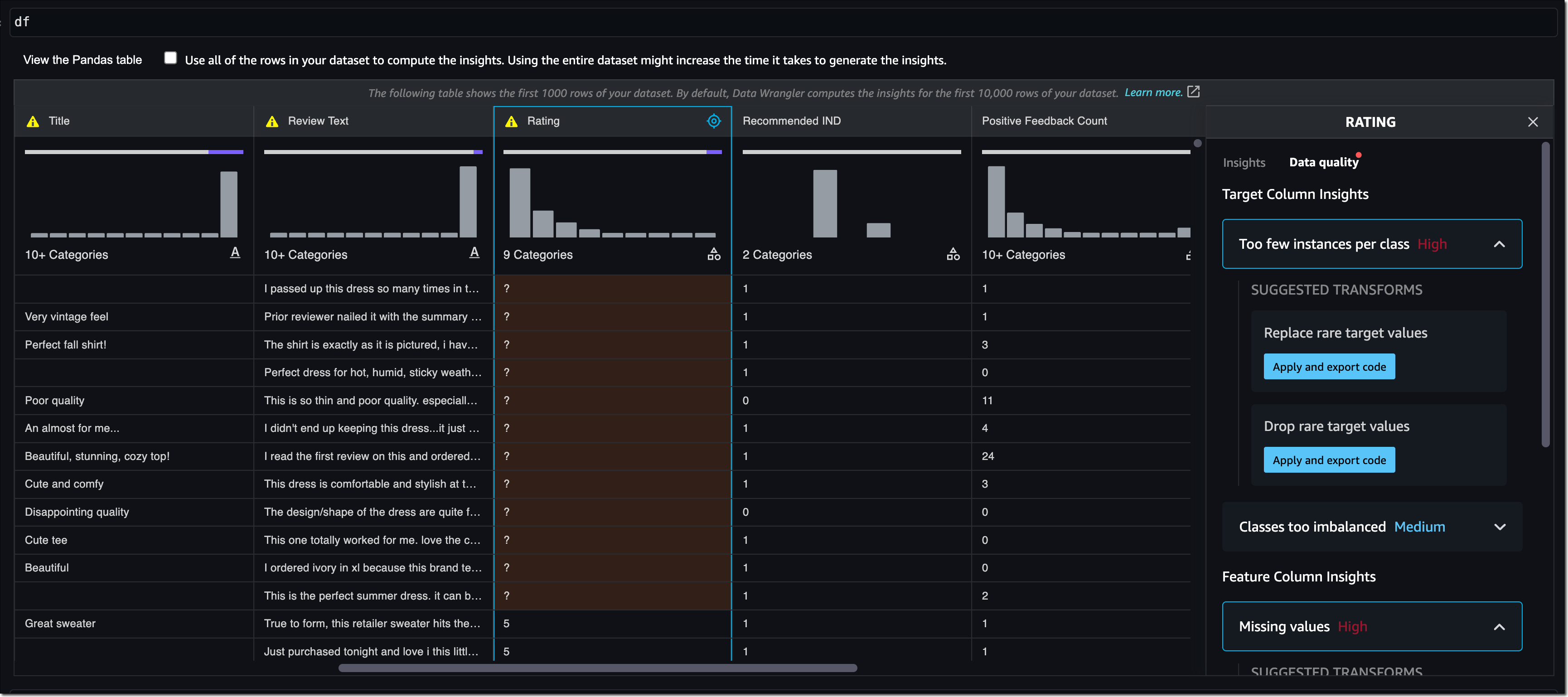 Amazon SageMaker Studio notebooks with built-in data preparation