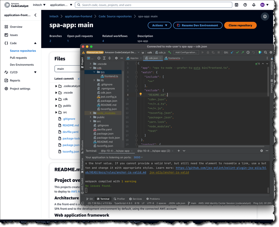 Editing an application source file in JetBrains IntelliJ