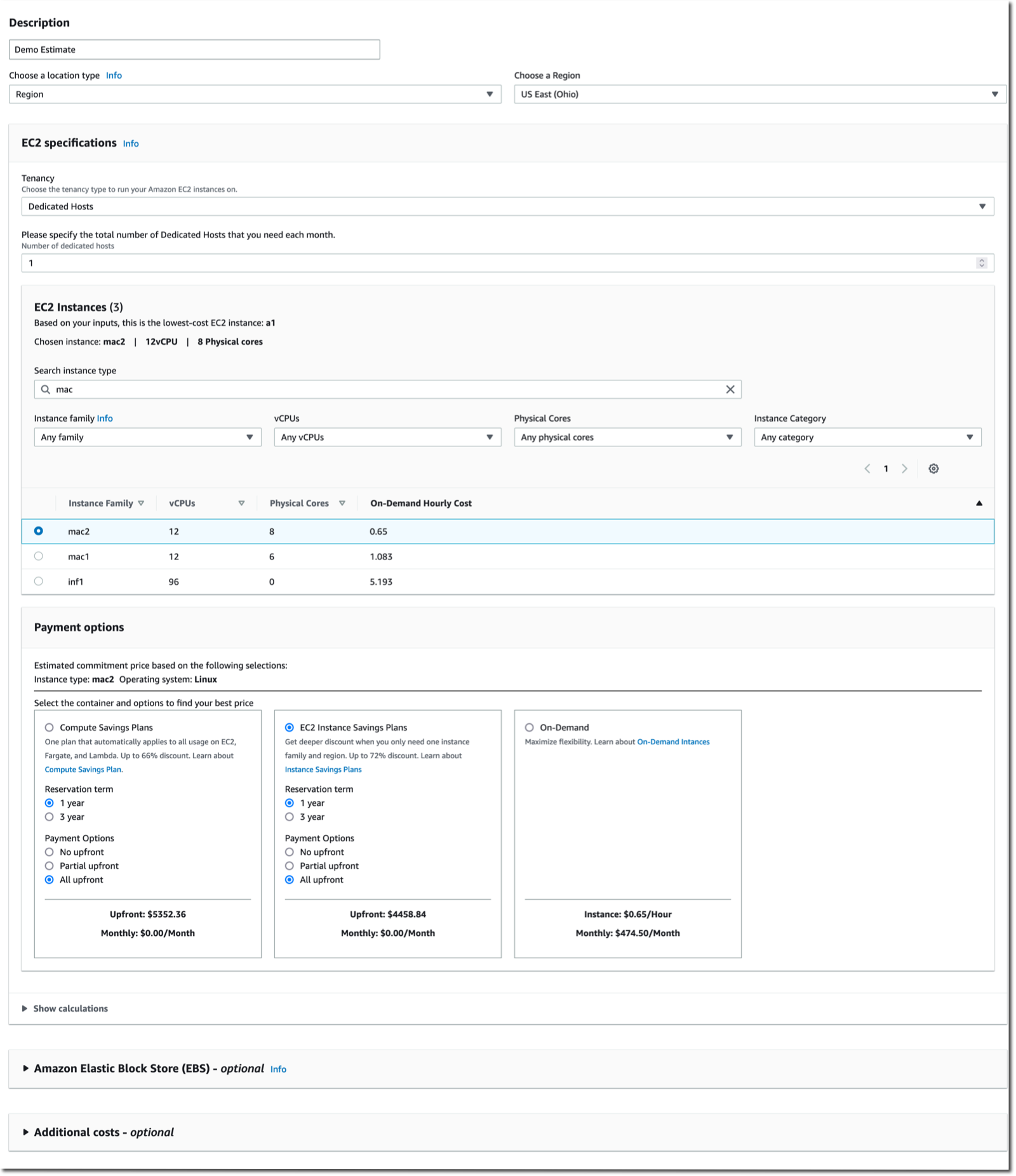 AWS Pricing Calculator