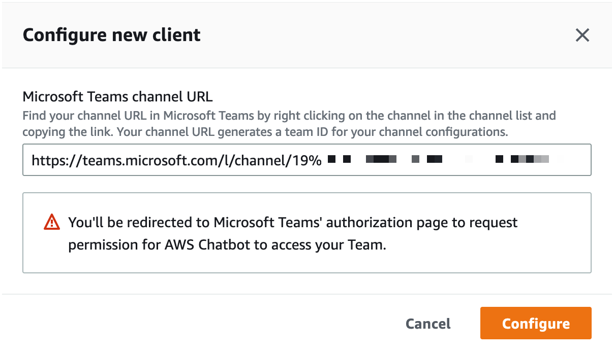 Add the team channel URL to Chatbot