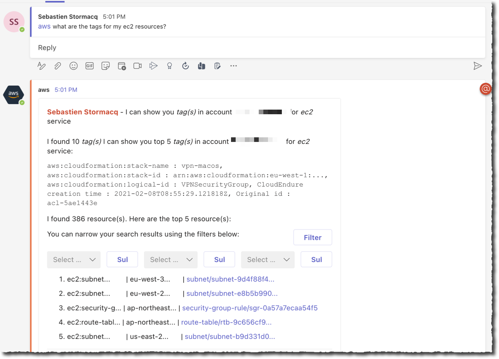 AWS Chatbot NLP Response 1