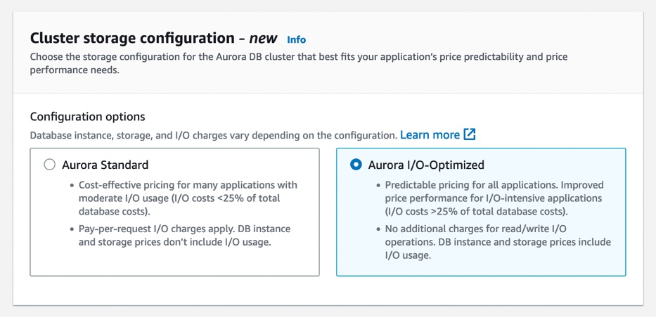 Aurora Standard dan Aurora I/O-Optimized