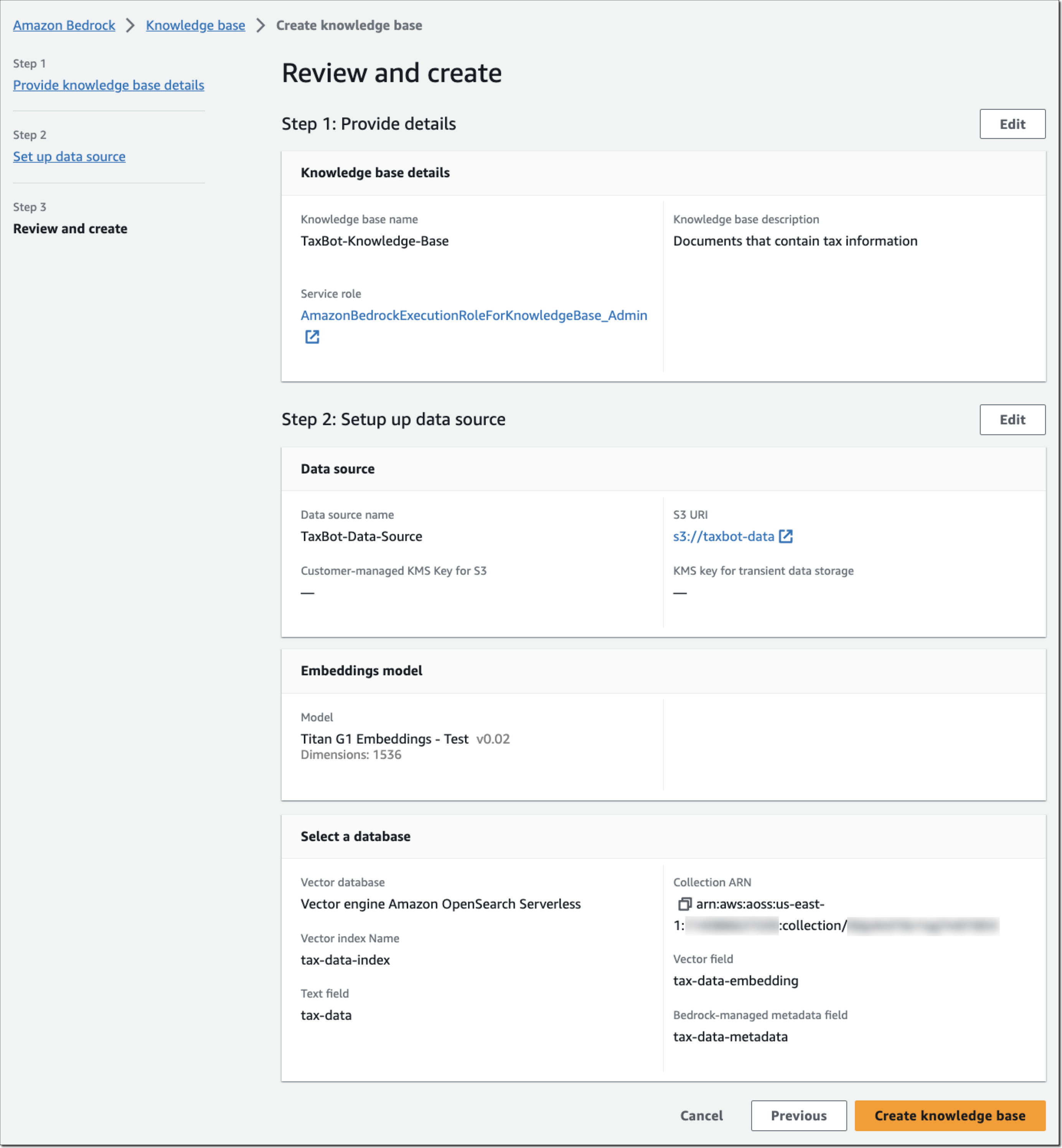 Usando RAG para melhorar respostas utilizando Knowledge Bases for   Bedrock 