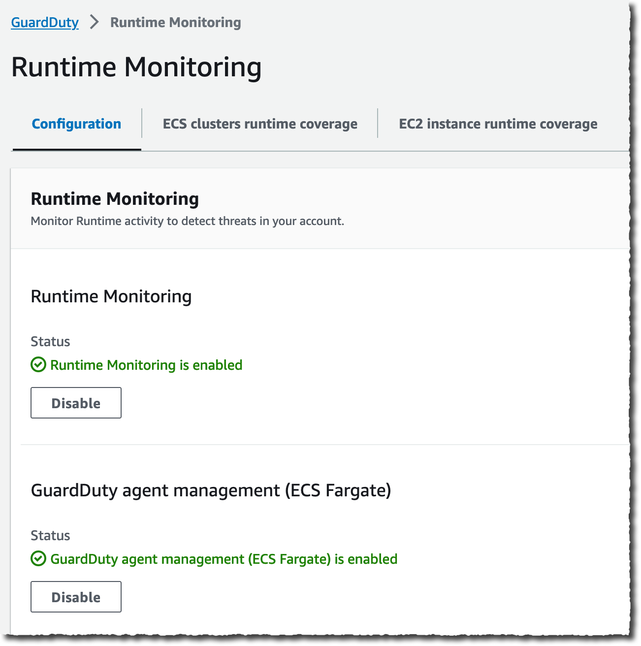 guardduty ecs enbale monitoring