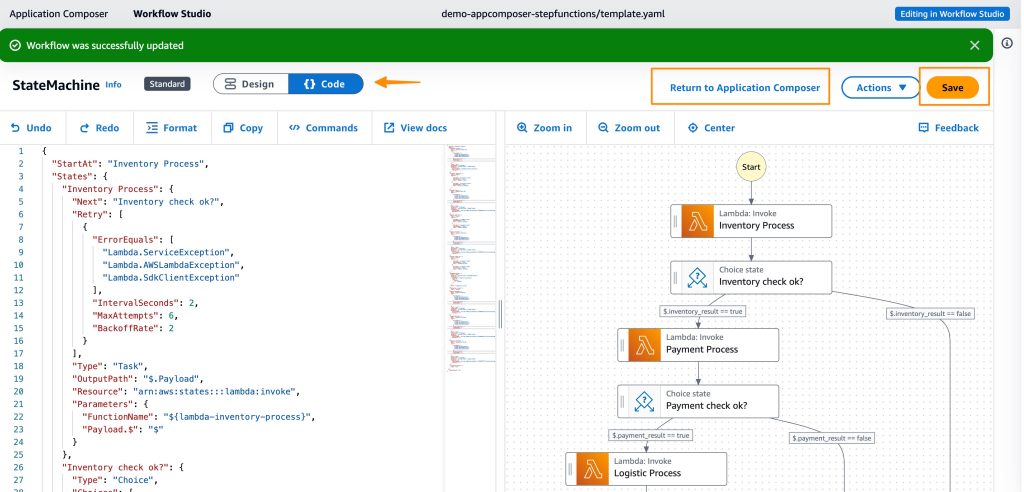 AWS Step Functions Workflow Studio Is Now Available In AWS Application AWS Step Functions Workflow Studio Is Now Available In AWS Application