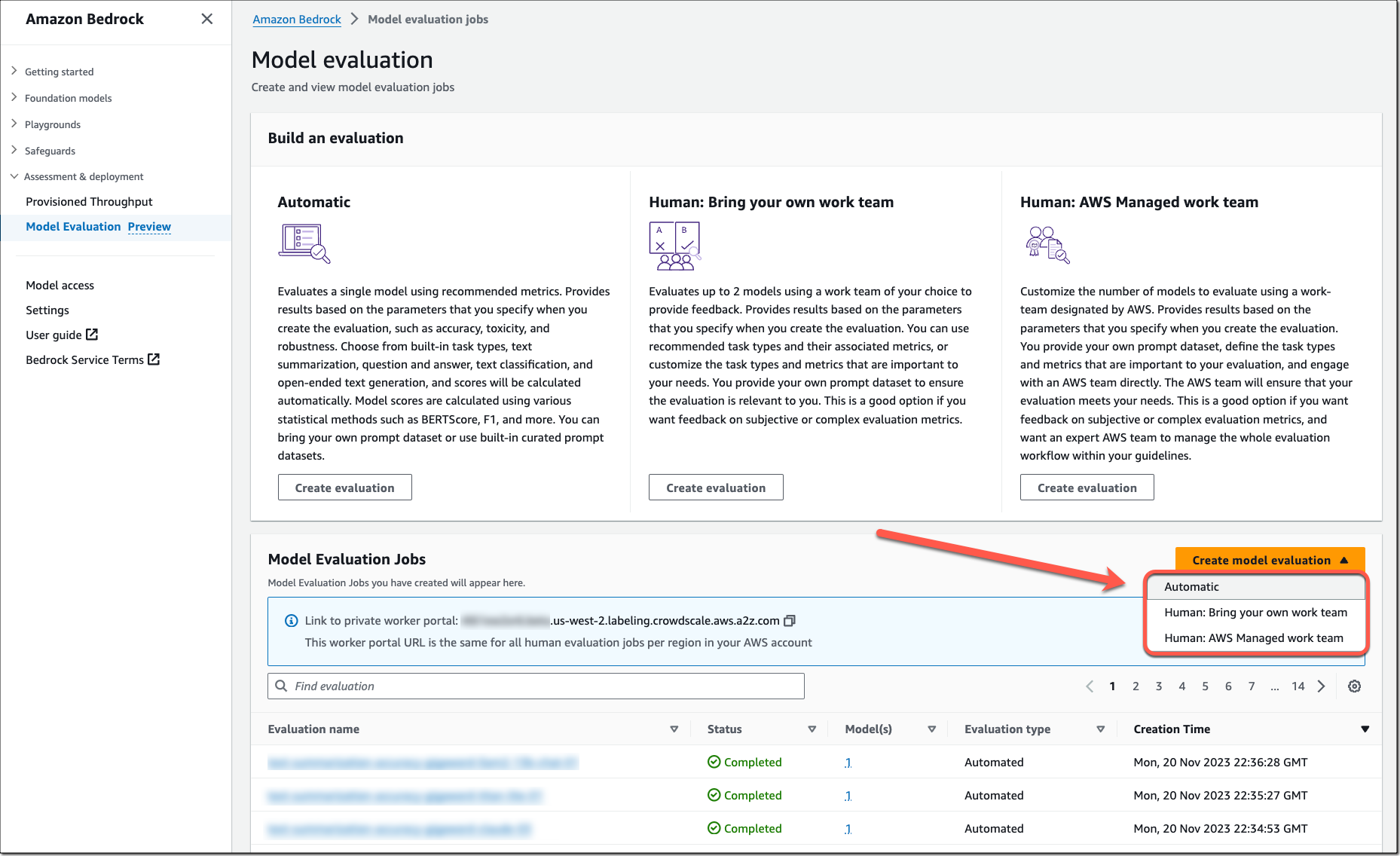 Amazon Bedrock Model Evaluation