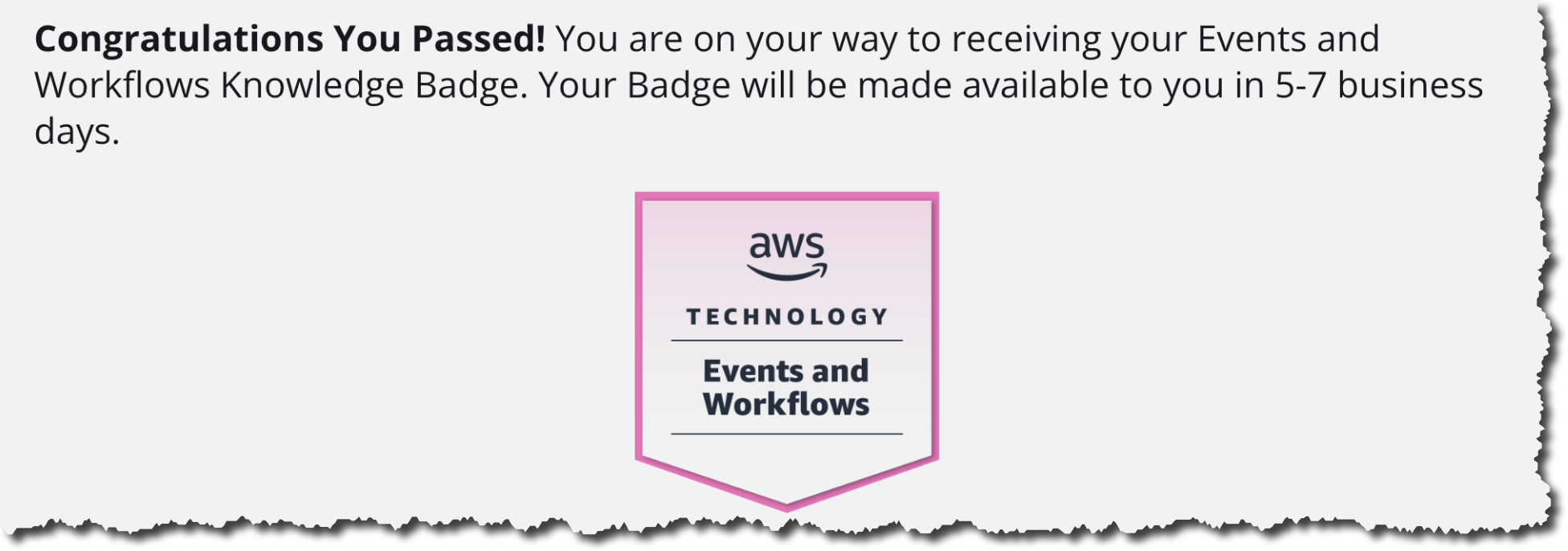 Events and workflows learning path badge