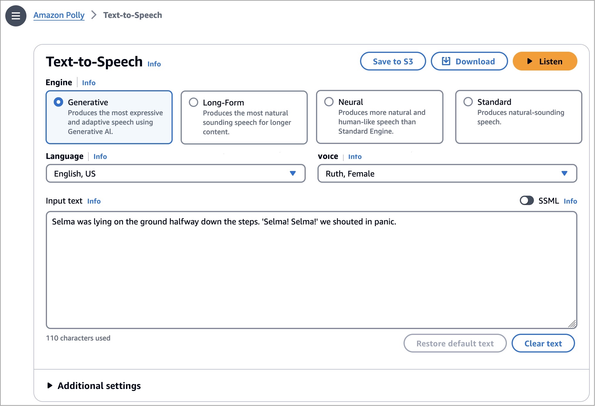 A new generative engine and three voices are now generally available on Amazon Polly