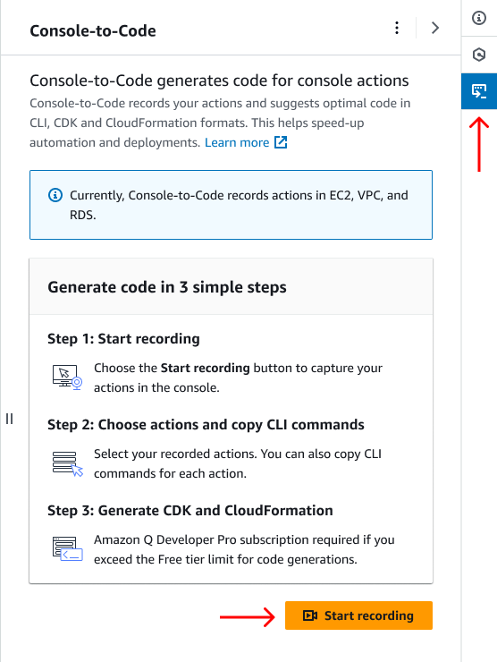 Convert AWS console actions to reusable code with AWS Console-to-Code, 一般提供開始