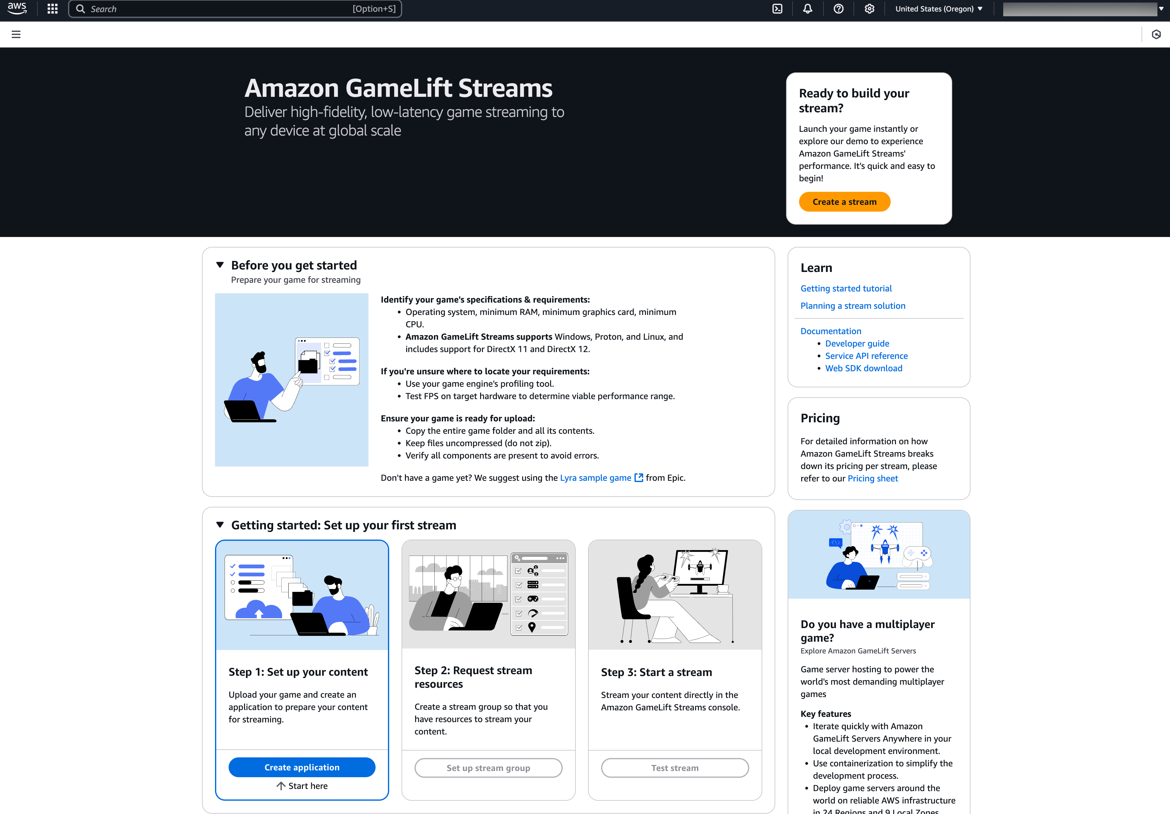 Масштабирование и предоставление потоковой передачи игр с помощью Amazon GameLift Streams