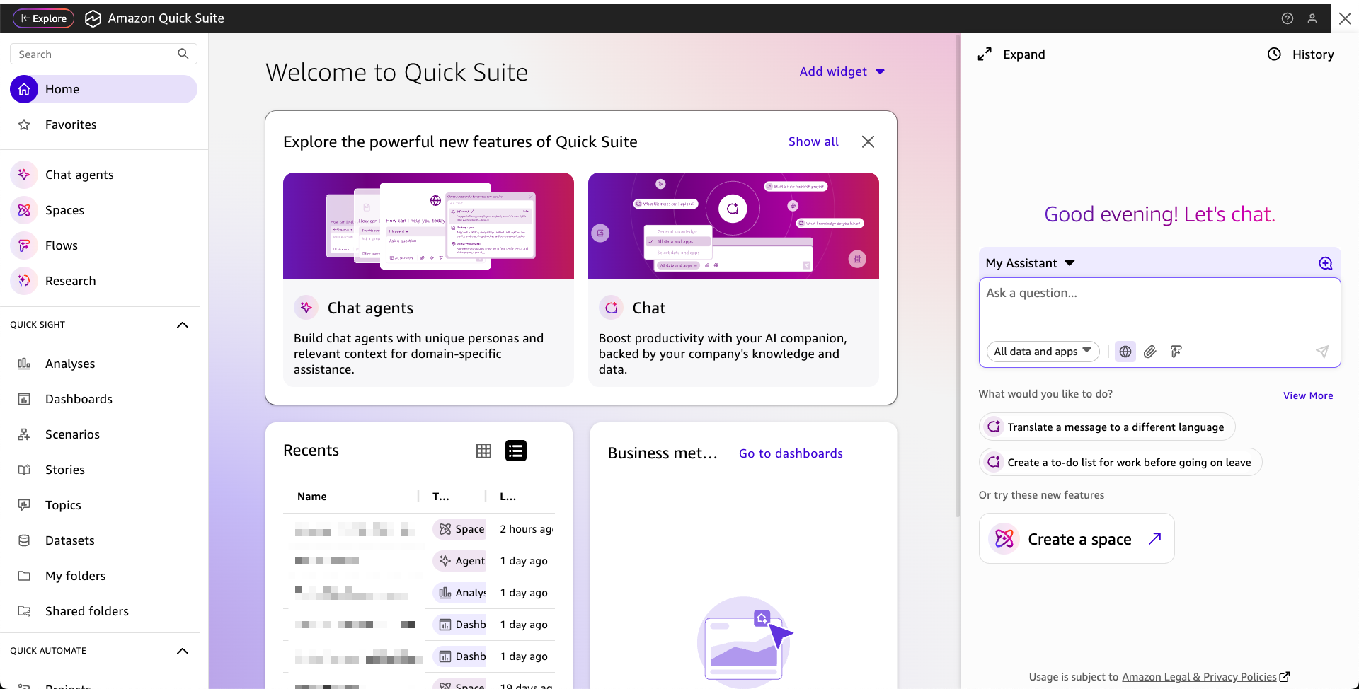 Announcing Amazon Quick Suite: your agentic teammate for answering questions and taking action