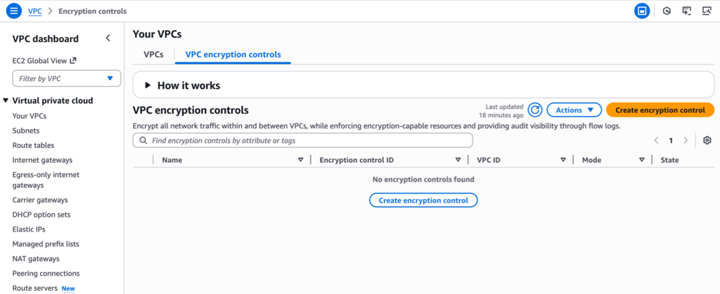 Introducing VPC encryption controls: Enforce encryption in transit within and across VPCs in a Region