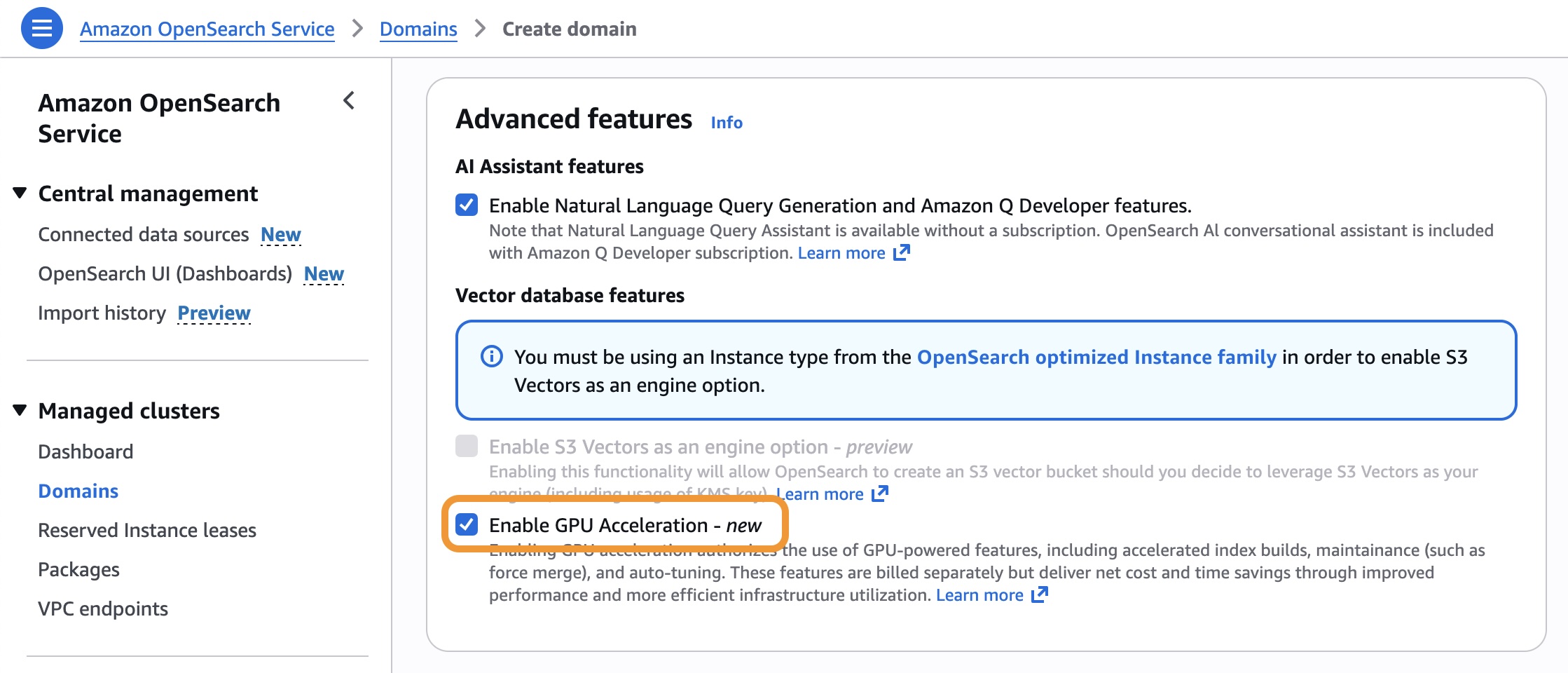 Amazon OpenSearch Service improves vector database performance and cost with GPU acceleration and auto-optimization