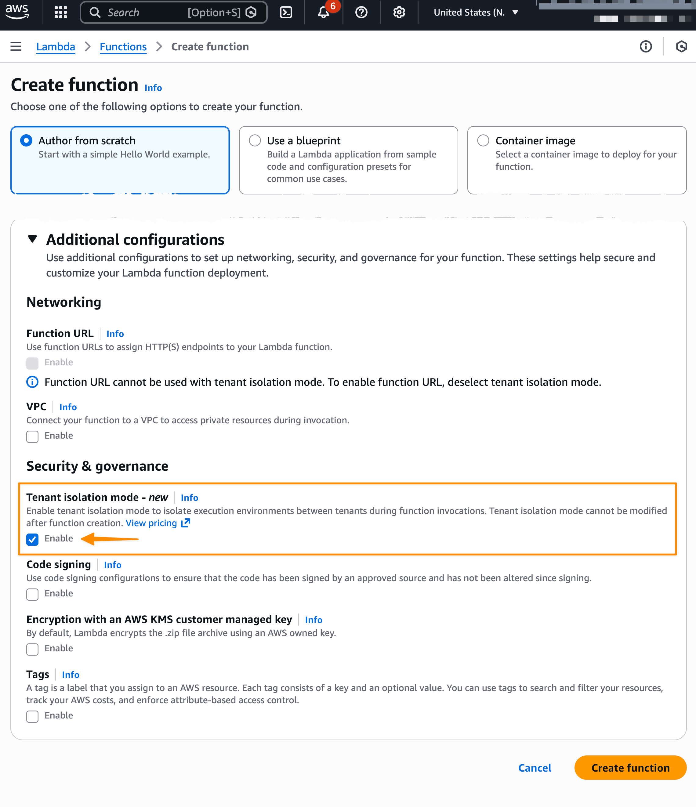 Streamlined multi-tenant application development with tenant isolation mode in AWS Lambda