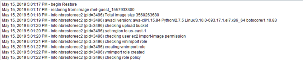 Fig 4 Starting the Amazon EC2 import