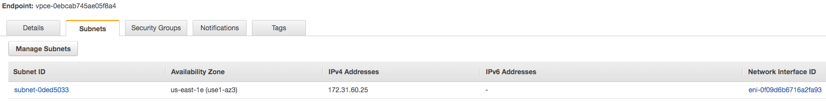 Finding IP in Amazon VPC Console that corresponds with subnet you chose