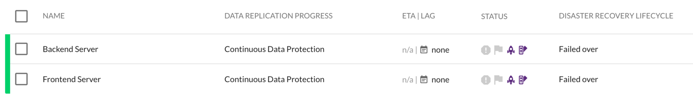 As described for the Test Mode, you must specify the recovery point, and you can monitor the updates in the Job Progress menu