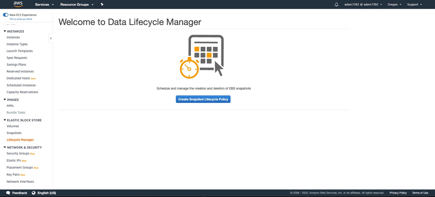 To get started with Amazon DLM, launch the AWS Management Console and select Lifecycle Manager under the EBS navigation area of the Amazon EC2 dashboard