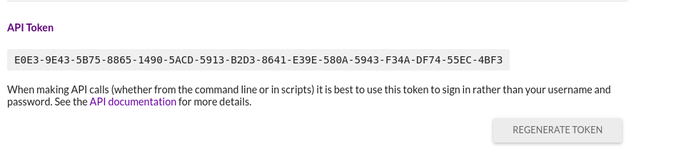 Example of an API token