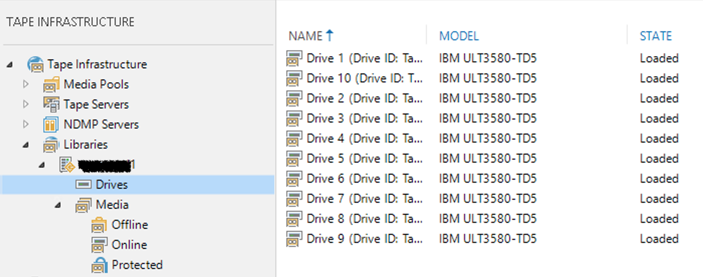 AWS Virtual Tape Library shows up in Veeam just like any other physical tape library would