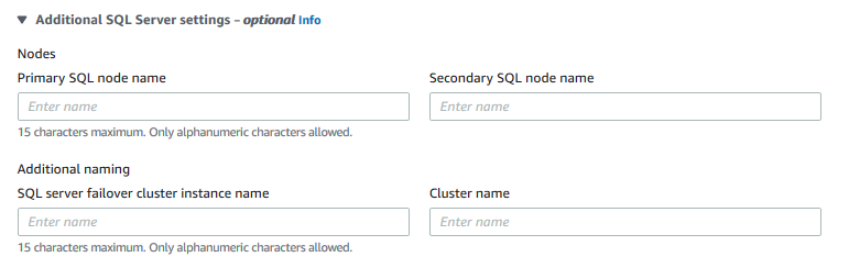 Additional SQL Server settings - optional - using Launch Wizard to easily deploy SQL Server Always On Failerover Cluster Instances