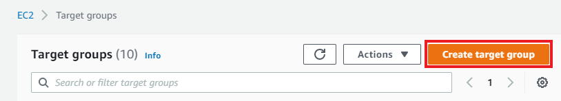 From the Amazon EC2 Console, in the Load Balancing section from the left menu, select Target Groups. Choose Create target group