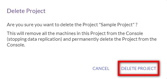 Confirm project deletion