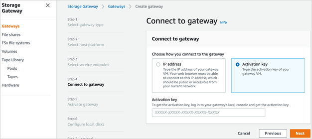 An example of one of the user experience enhancements of using an activation key to activate a gateway