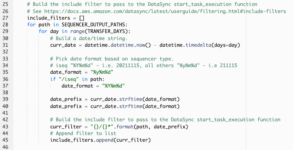 Figure 4- Custom include filters