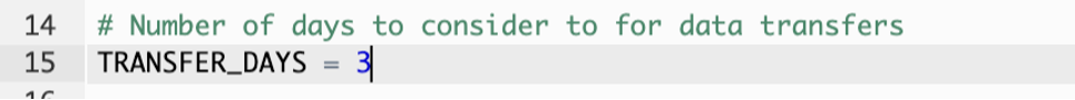 Figure 5- Configurable TRANSFER_DAYS variable