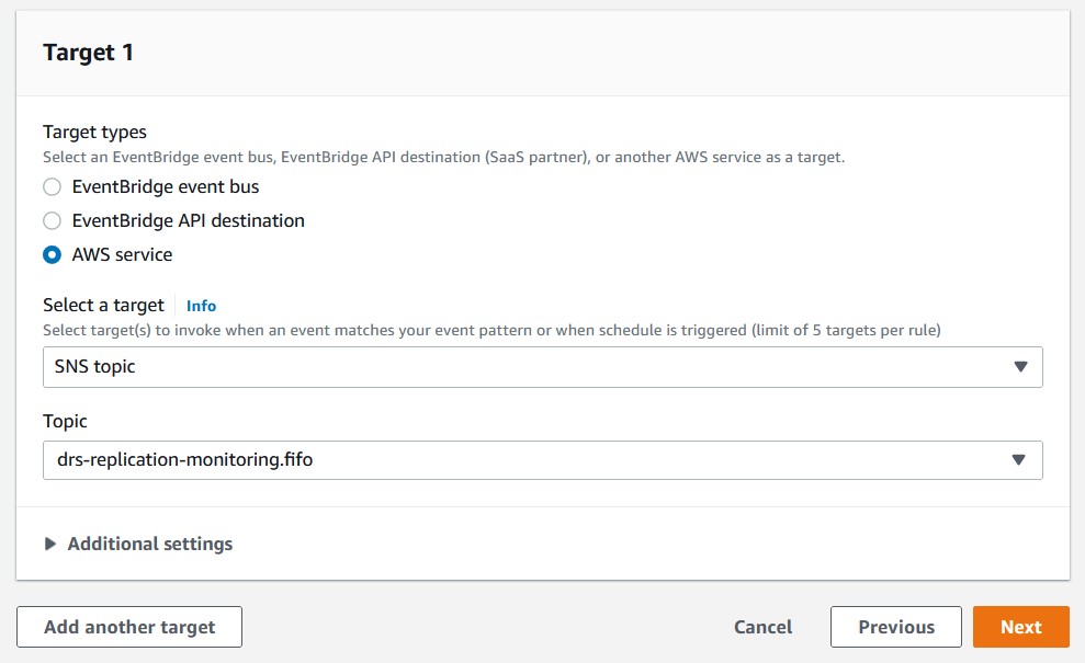 Create a rule using the console