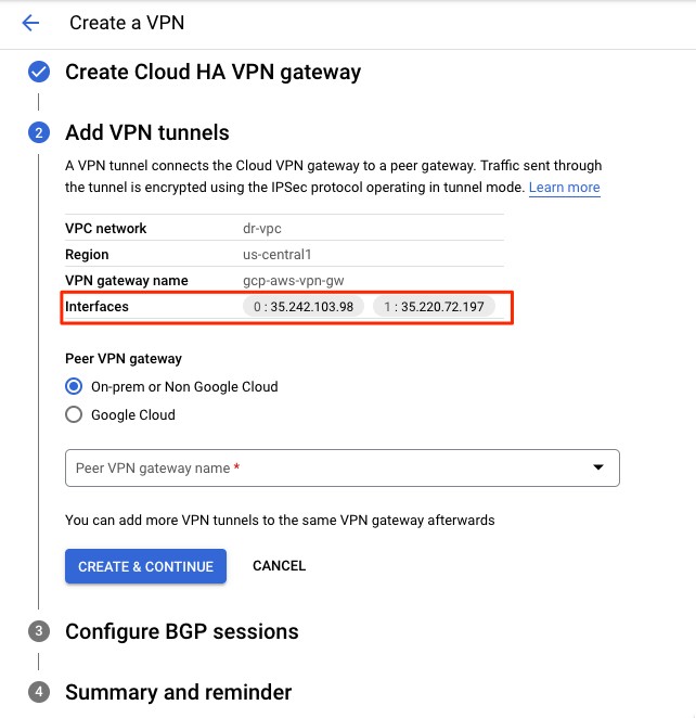 Two public IP addresses are assigned