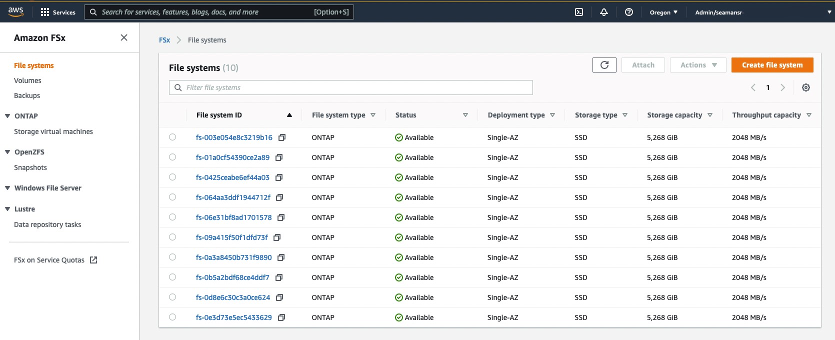 Virtual Array of FSx for NetApp ONTAP in Operation