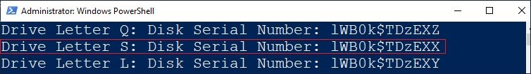 PowerShell command output