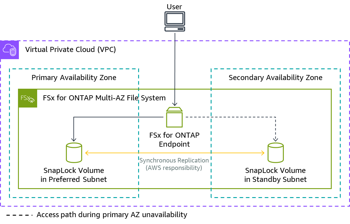 diagram illustrating the stand-alone architecture built on a multi-AZ filesystem for replication