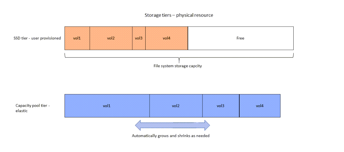 Figure 1 FSx for ONTAP storage tiers