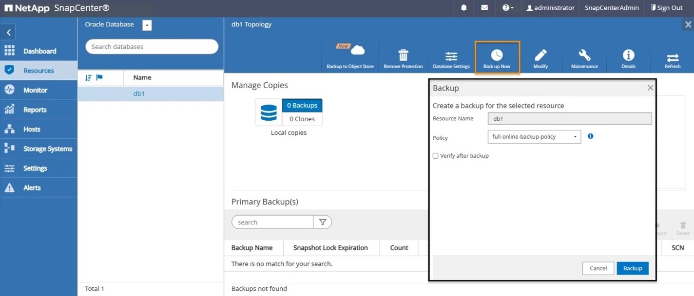 Figure 9 – Resource landing page after a backup policy has been added